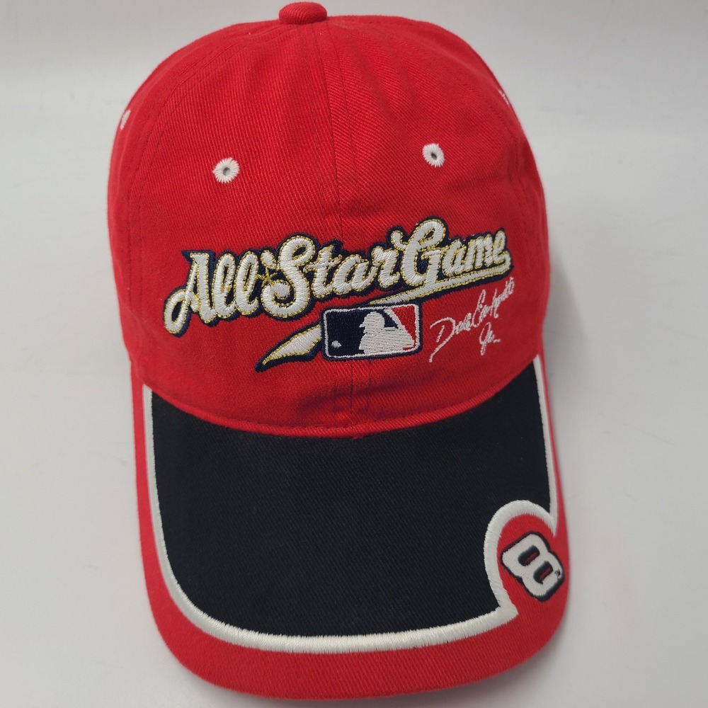 Vintage Dale Earnhardt‎ Jr Hat Adjustable Chase Red NASCAR #8 MLB All Star Game